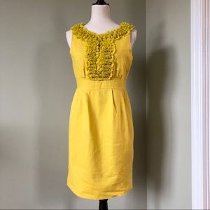 Taylor Ruffle Neck Linen Dress
